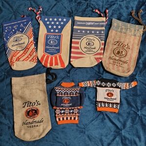 Tito's Handmade Vodka Storage Bags - Blue, Red, Tan